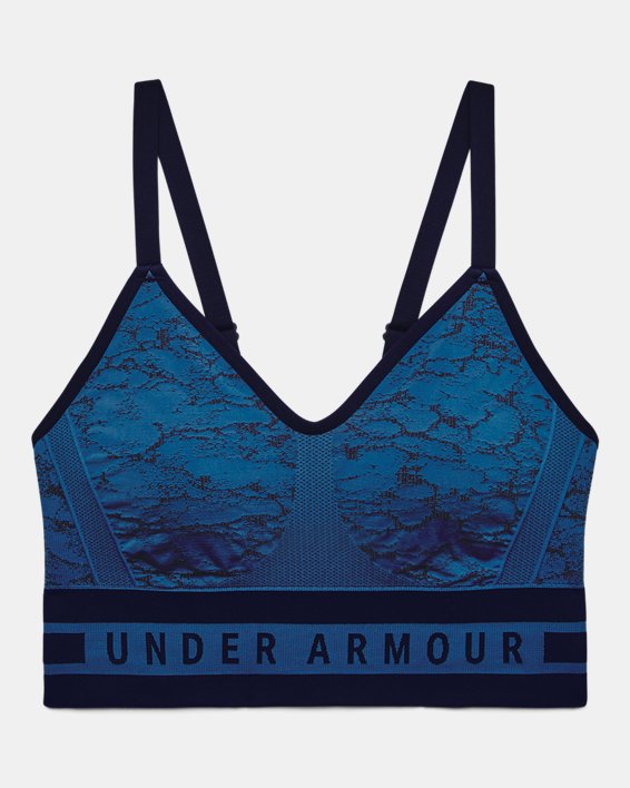 Women's UA Seamless Low Sports Bra, Blue, pdpMainDesktop image number 8